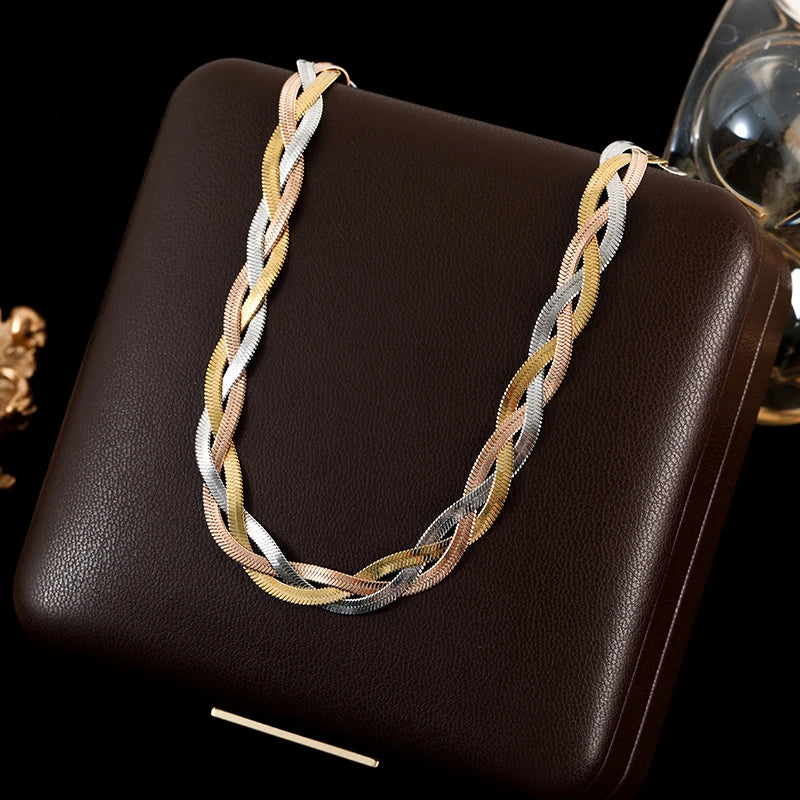 18K Gold Plated Chain Necklace & Bracelet Set
