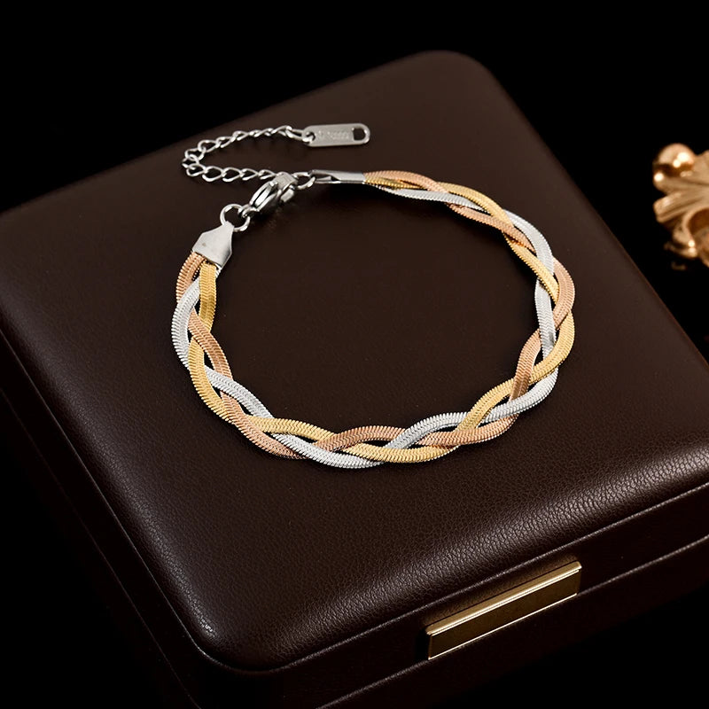 18K Gold Plated Chain Necklace & Bracelet Set