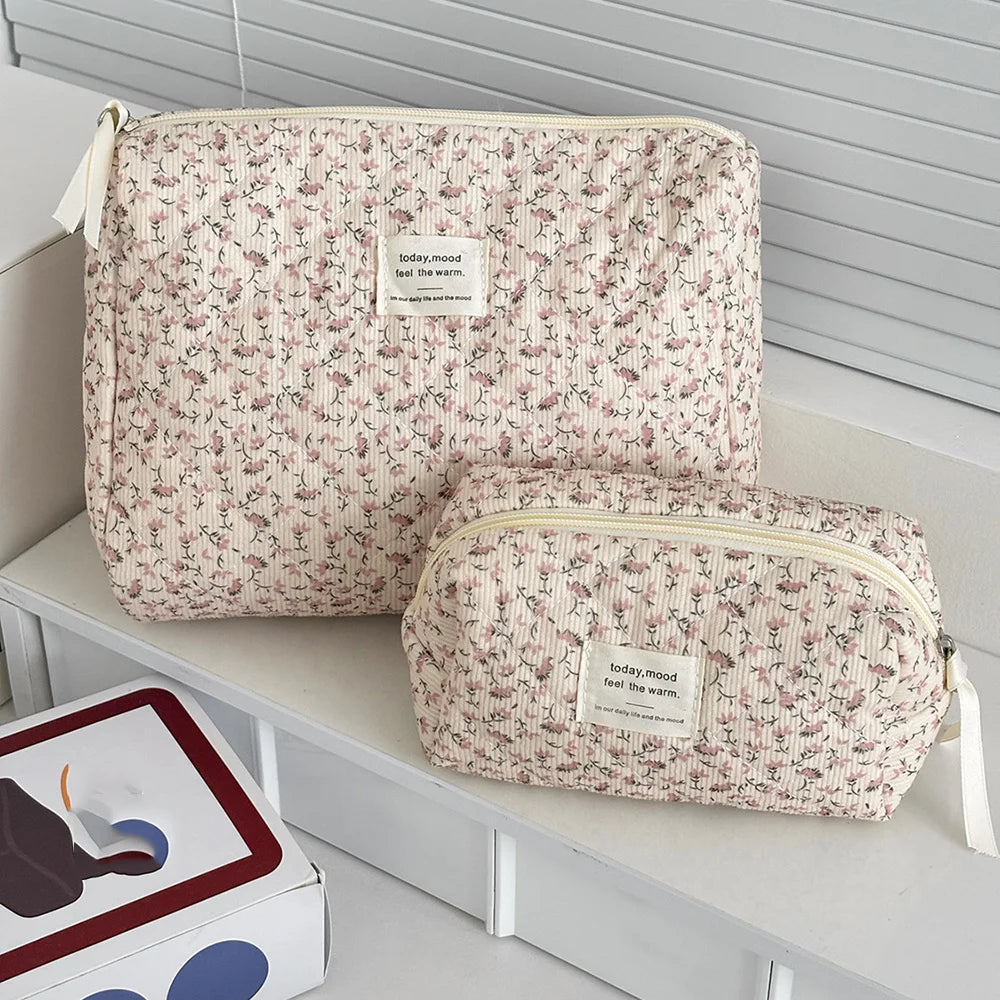 Vintage Floral Travel Cosmetic Bag Set