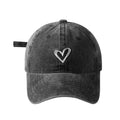 Peach Heart Embroidery Baseball Cap