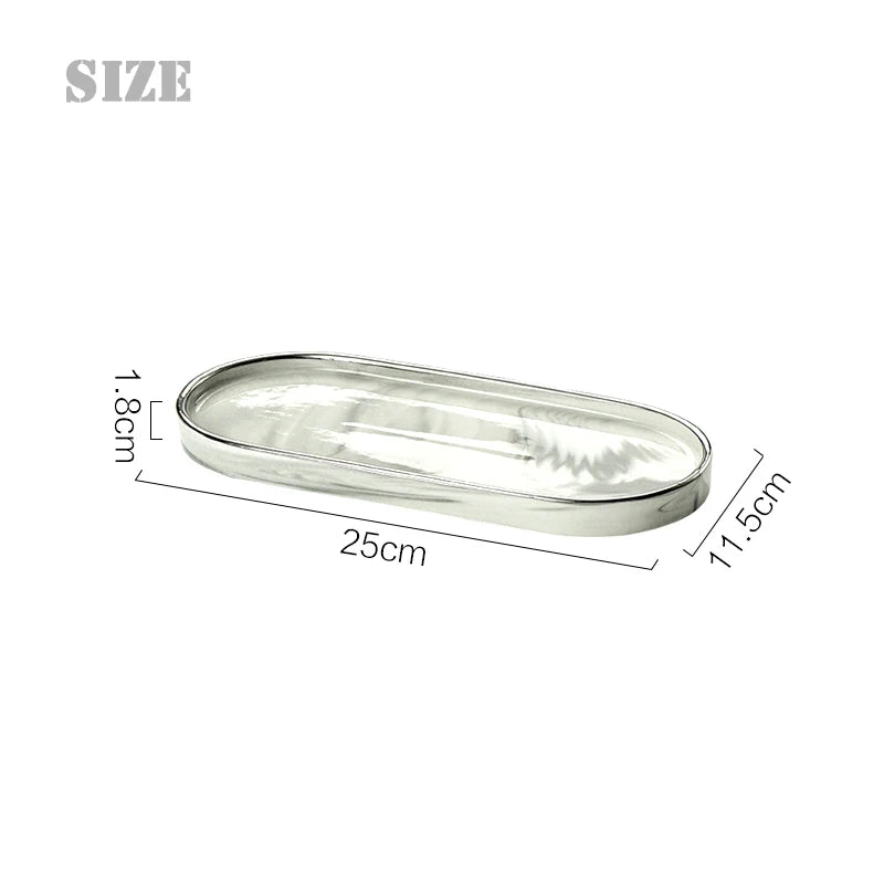 Marble Ceramic Oval Jewelry Tray