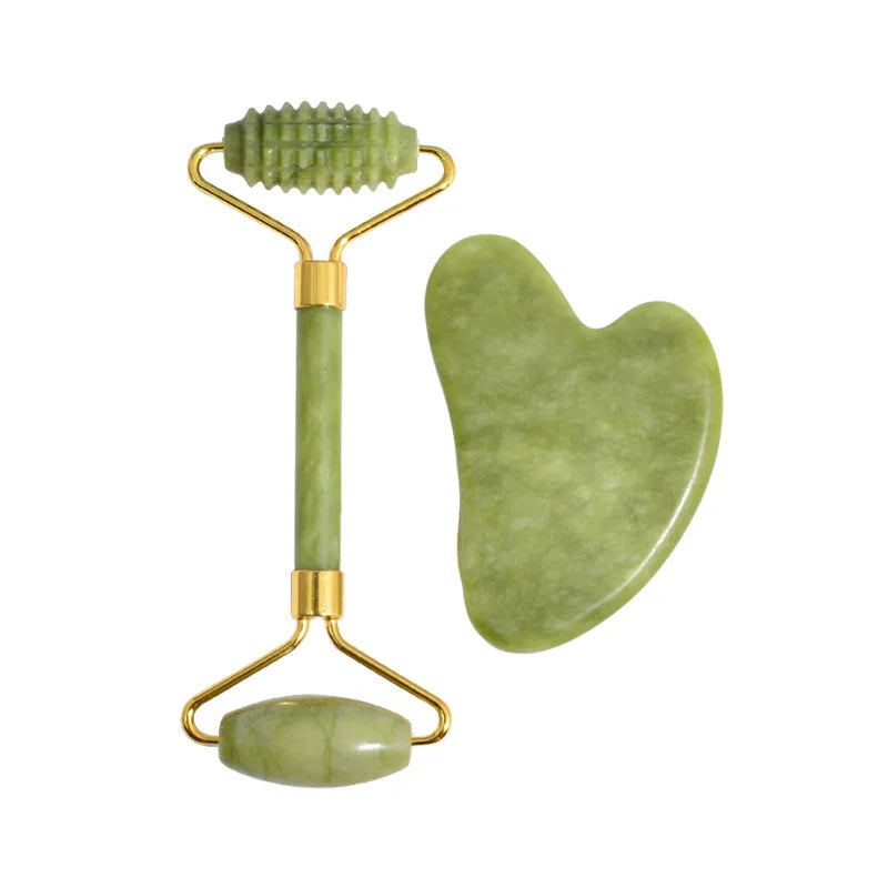 Jade Gua Sha & Facial Roller Set