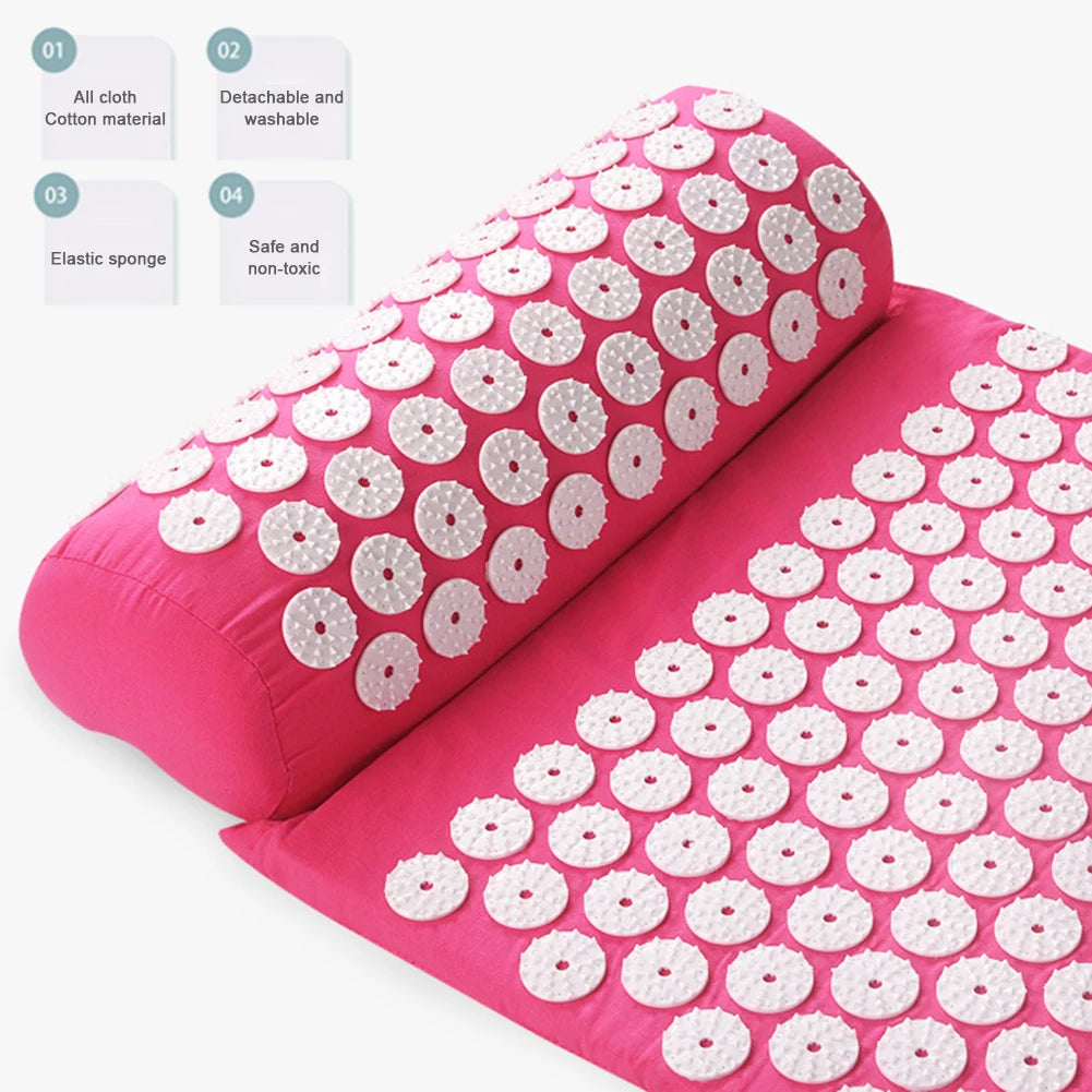 Acupressure Relief Pillow & Mat Set