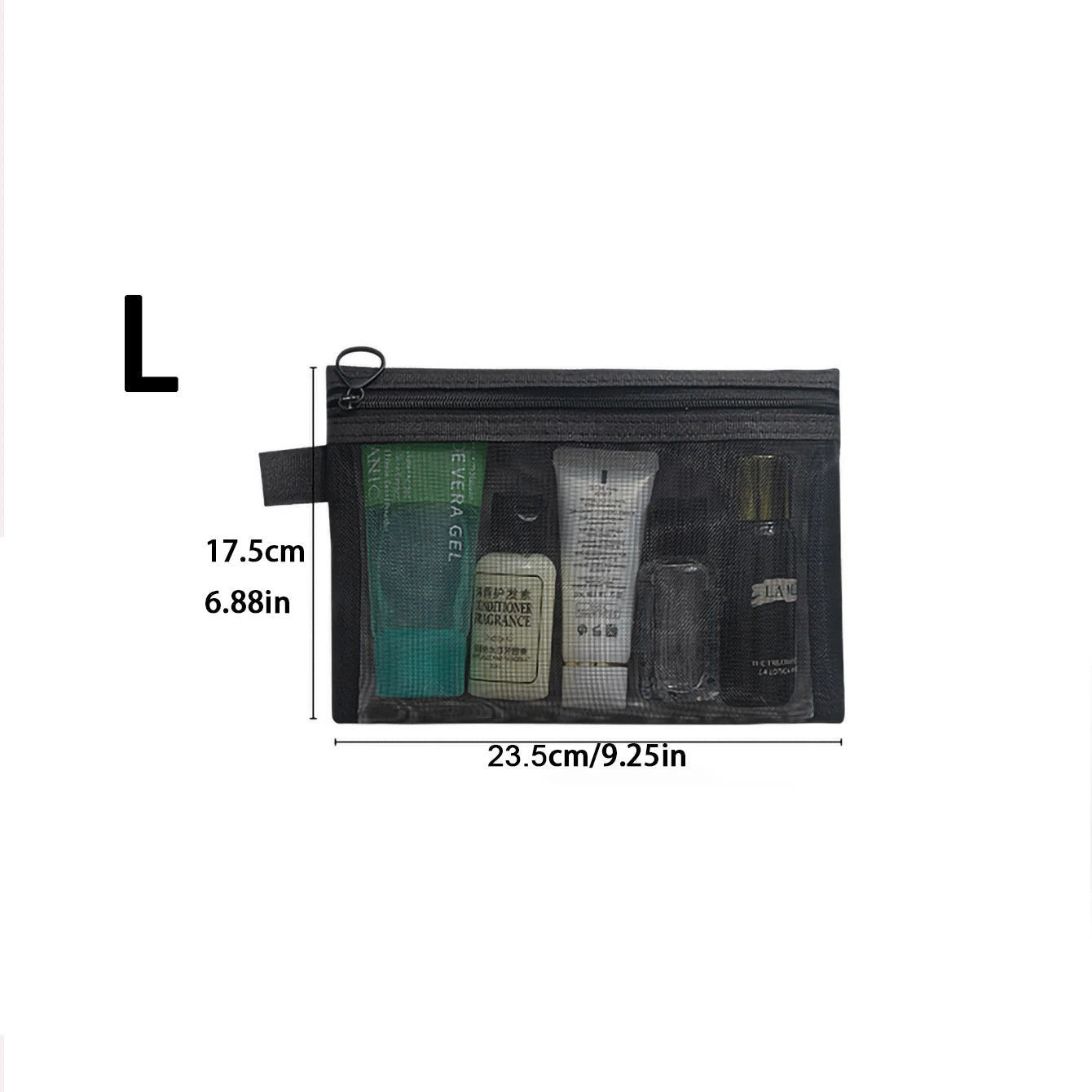 Clear Mesh Cosmetic & Travel Pouch Set