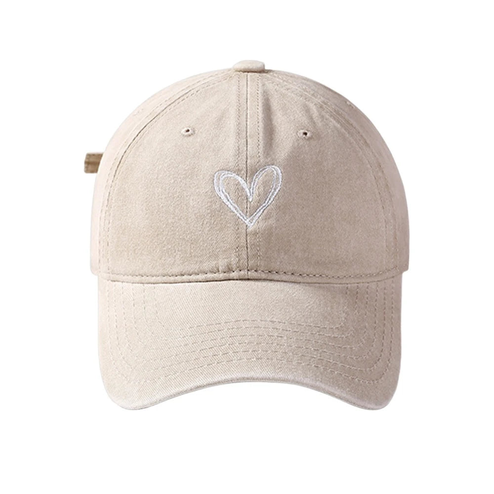 Peach Heart Embroidery Baseball Cap