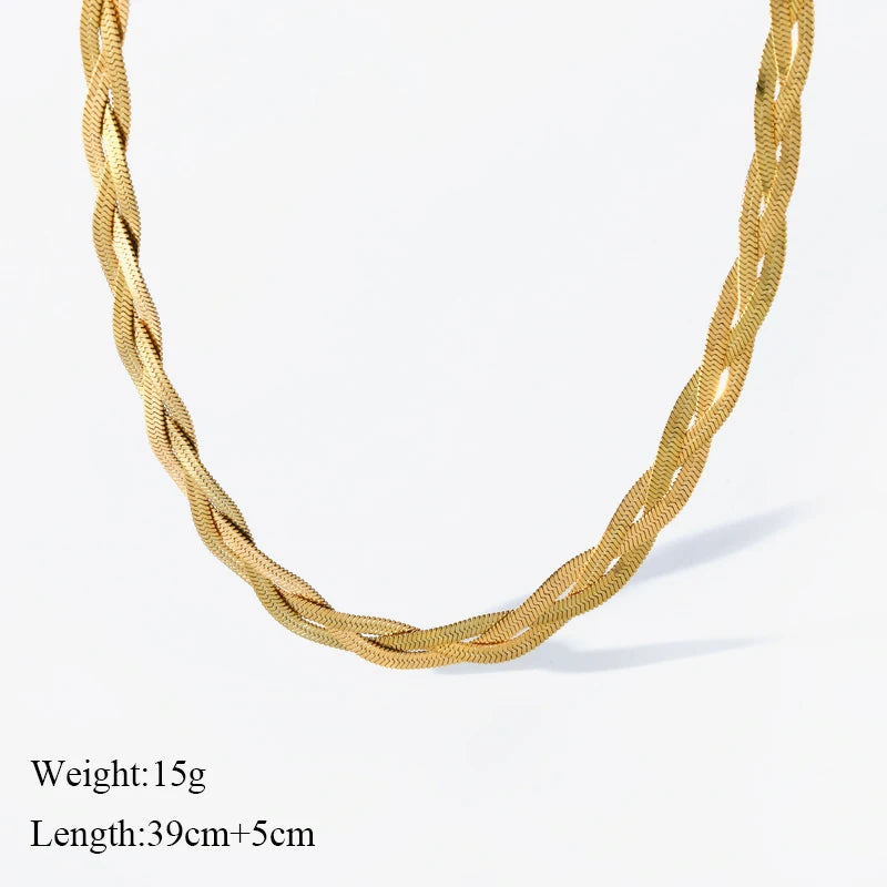 18K Gold Plated Chain Necklace & Bracelet Set