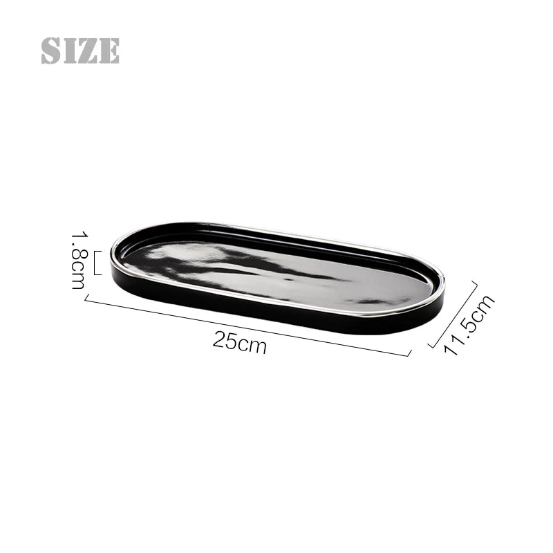 Marble Ceramic Oval Jewelry Tray