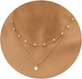 Gold Layered Pearl Necklace