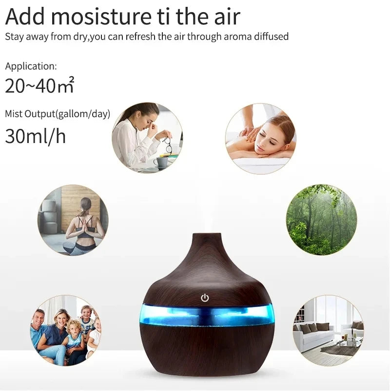 Wood Ultrasonic Aroma Diffuser