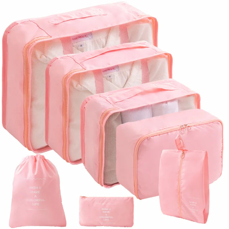 Travel Packing Cubes & Organizer Set (7/10 Pcs)